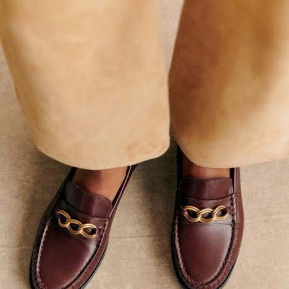 Sezane Vicky Loafers Smooth Chocolate - Size US 9 - Picture 2 of 5